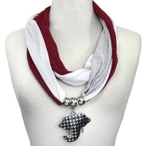 Houndstooth Elephant Necklace Scarf
